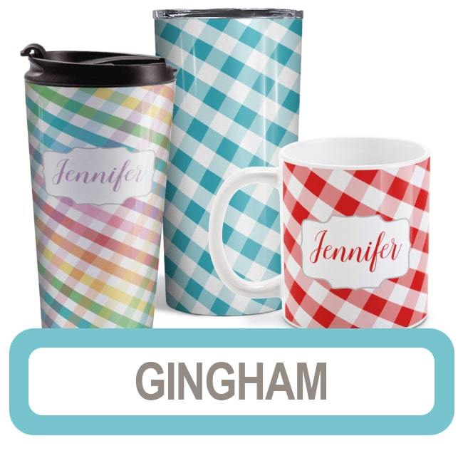 Personalized Blue and Black Buffalo Plaid Tumbler Cup – Amy's Coffee Mugs