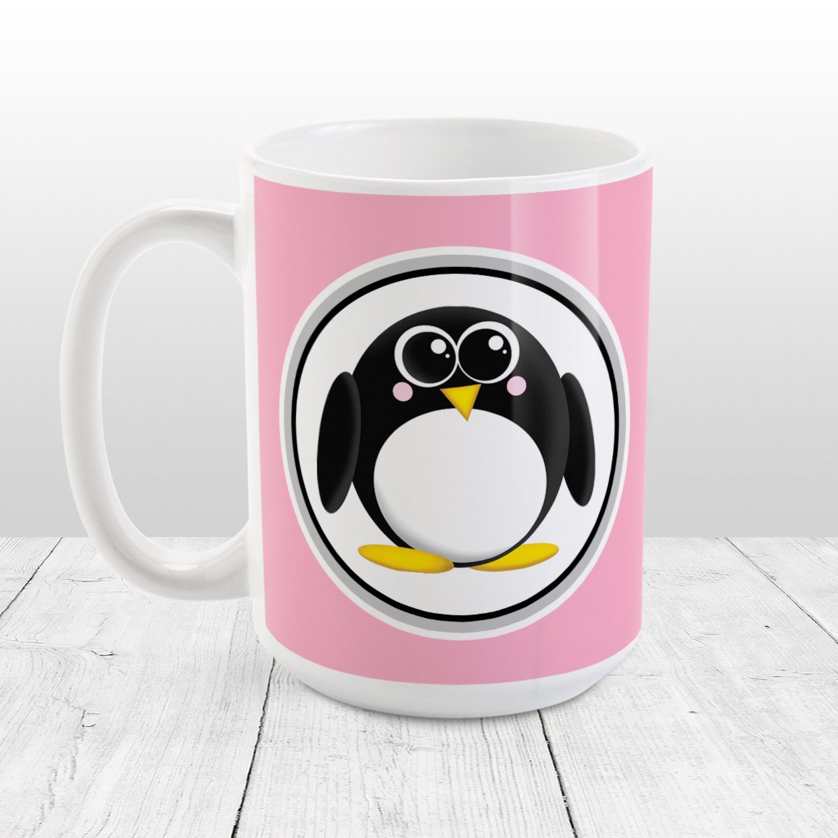 Adorable Penguin Pink Mug at Amy's Coffee Mugs