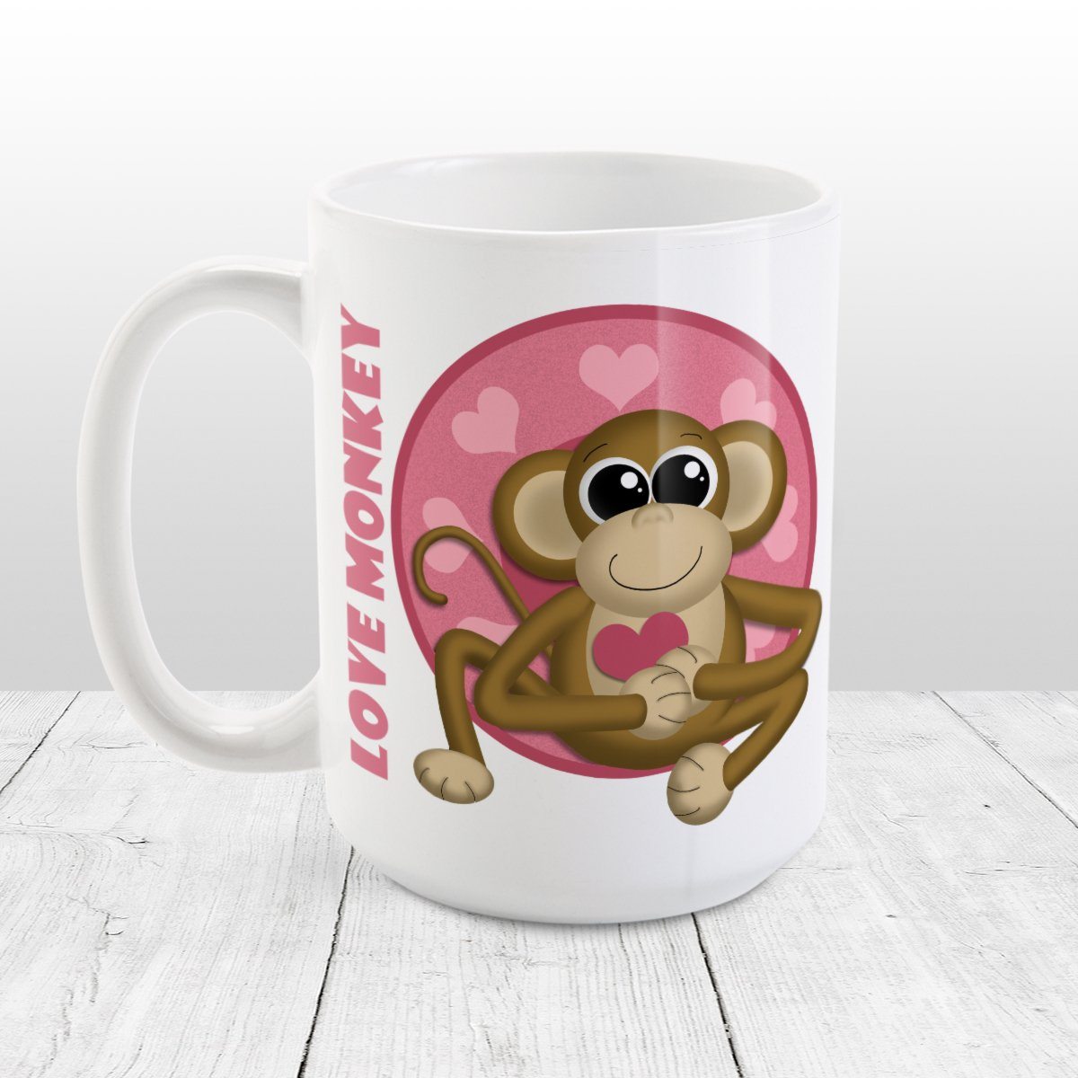 Cute Heart Love Monkey Mug at Amy's Coffee Mugs