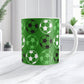 Alternating Dark Green Soccer Balls Mug at Amy's Coffee Mugs