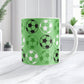 Alternating Green Soccer Balls Mug at Amy's Coffee Mugs