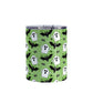 Tumbler with Halloween-themed design featuring ghosts, bats, and spiders on a green background.