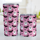 Ghosts Bats and Spiders Pink Halloween Tumbler Cup at Amy's Coffee Mugs