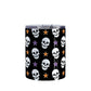 Skulls and Stars Halloween Tumbler Cup (10oz) at Amy's Coffee Mugs. A tumbelr cup designed with white skulls and stars in orange and purple over a black background color in a pattern that wraps around the cup.