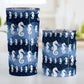 Wavy Blue Seahorse Tumbler Cup (20oz or 10oz) at Amy's Coffee Mugs. A tumbler cup designed with white silhouette seahorses over a wavy blue background in different shades of navy blue with white circle line bubbles all in a pattern that wraps around the cup. Photo shows both sized cups on a table next to each other.