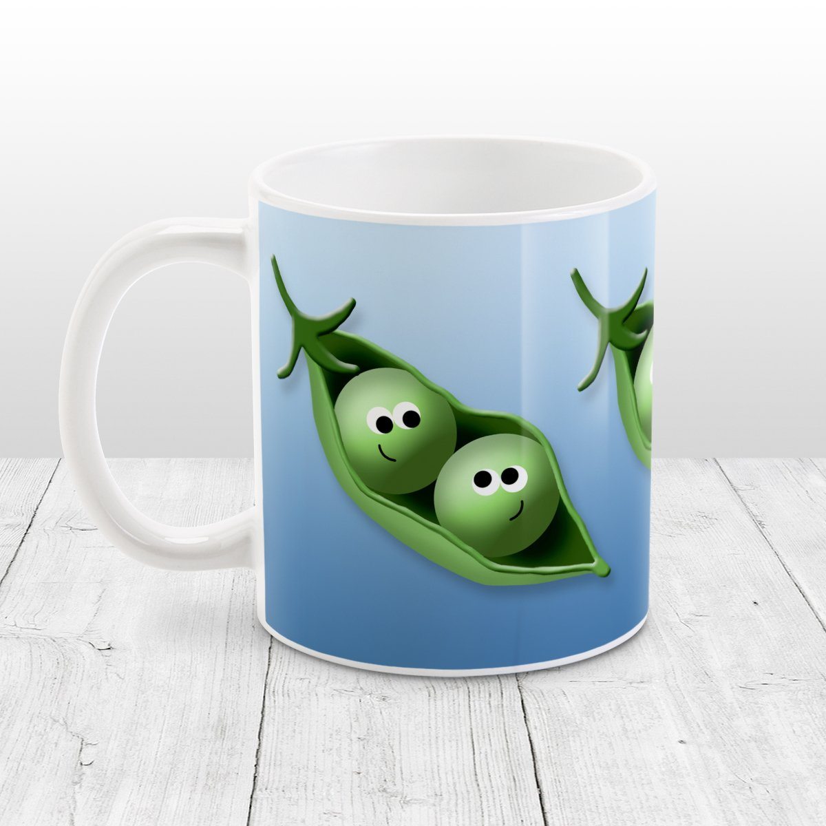 2 Peas in a Pod Blue Mug (11oz) at Amy's Coffee Mugs