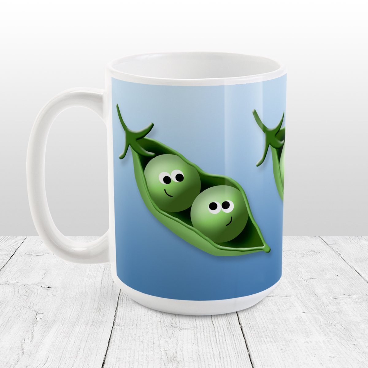 2 Peas in a Pod Blue Mug (15oz) at Amy's Coffee Mugs