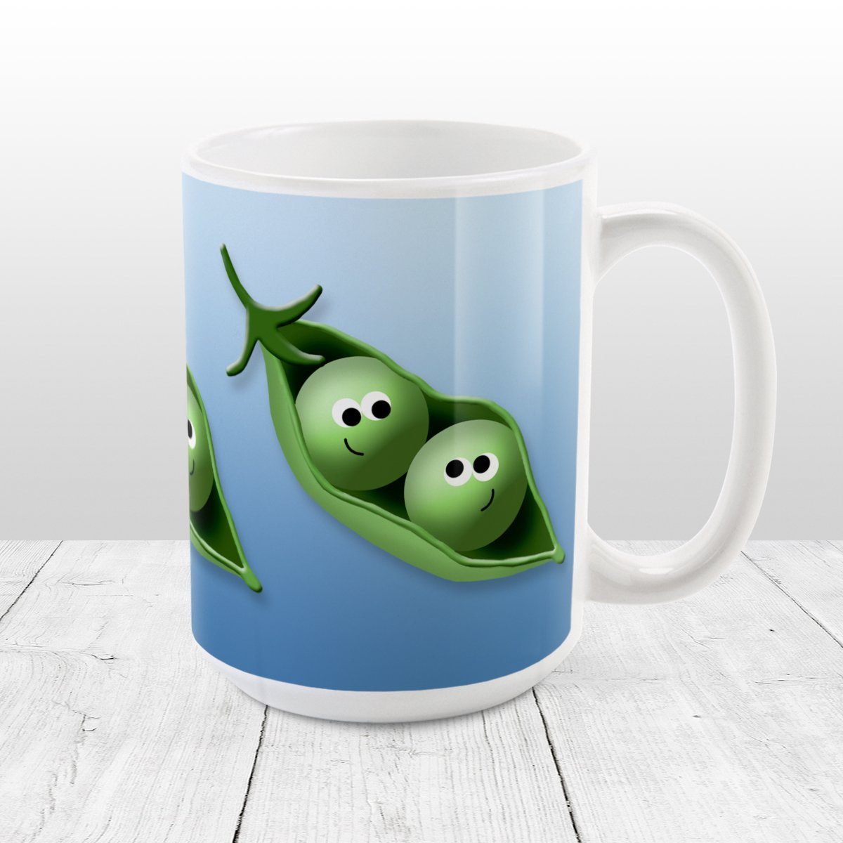 2 Peas in a Pod Blue Mug (15oz) at Amy's Coffee Mugs