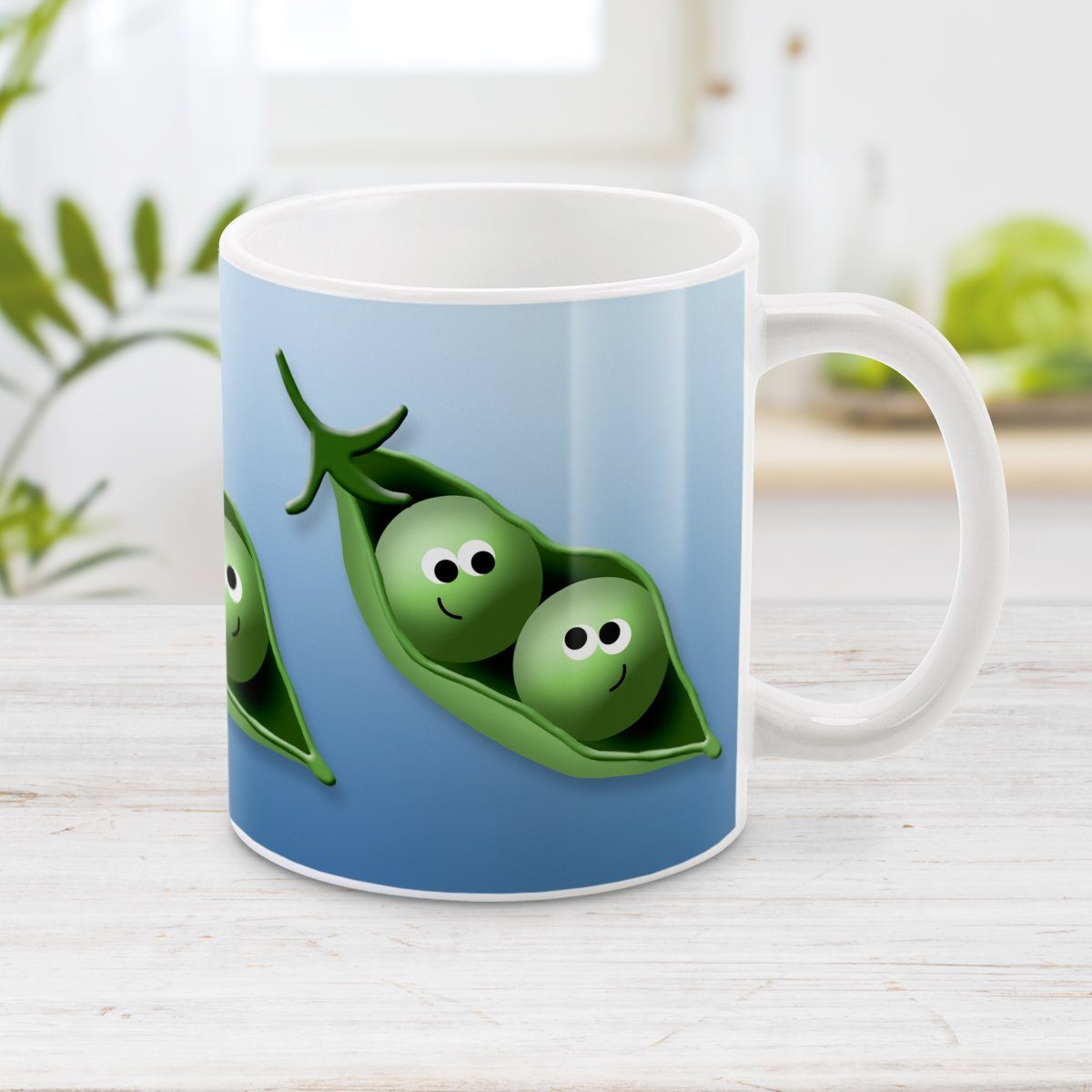 2 Peas in a Pod Blue Mug (11oz) at Amy's Coffee Mugs