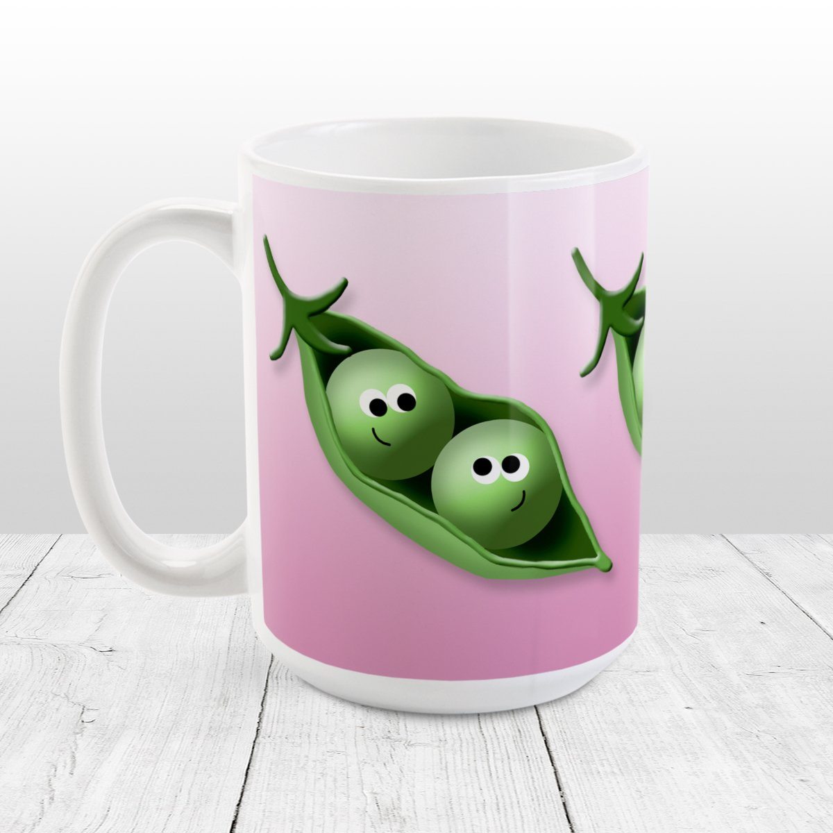 2 Peas in a Pod Pink Mug (15oz) at Amy's Coffee Mugs