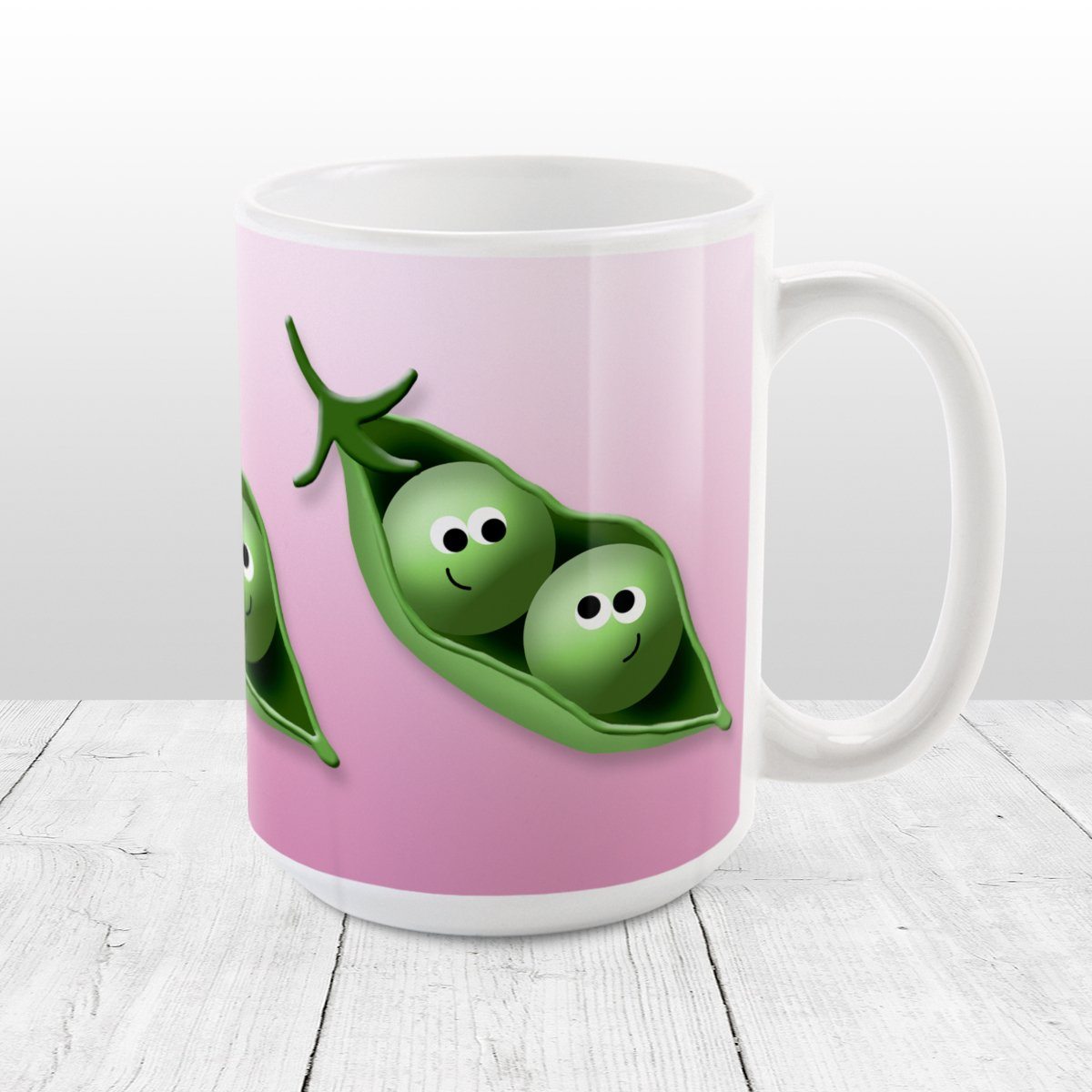 2 Peas in a Pod Pink Mug (15oz) at Amy's Coffee Mugs