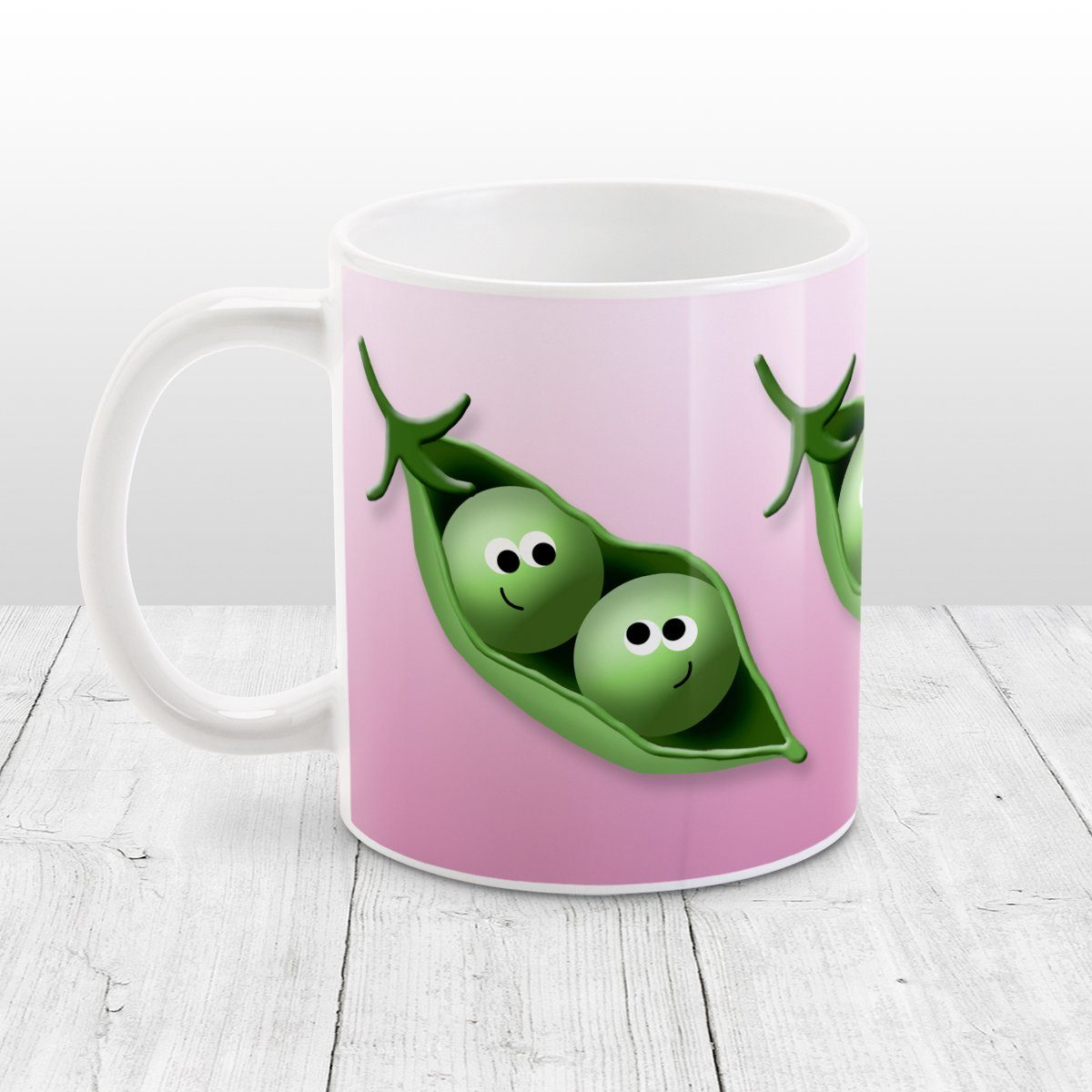 2 Peas in a Pod Pink Mug (11oz) at Amy's Coffee Mugs