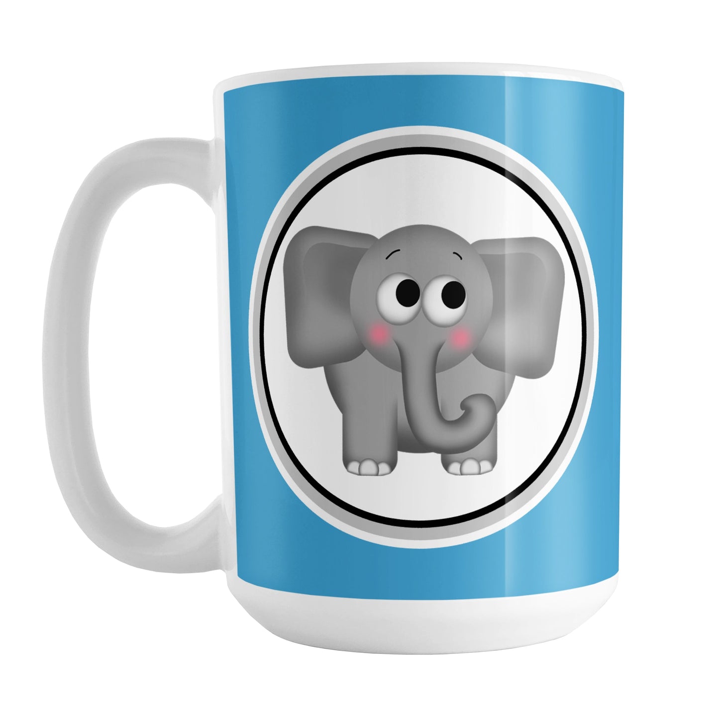 Adorable Blue Elephant Mug (15oz) at Amy's Coffee Mugs