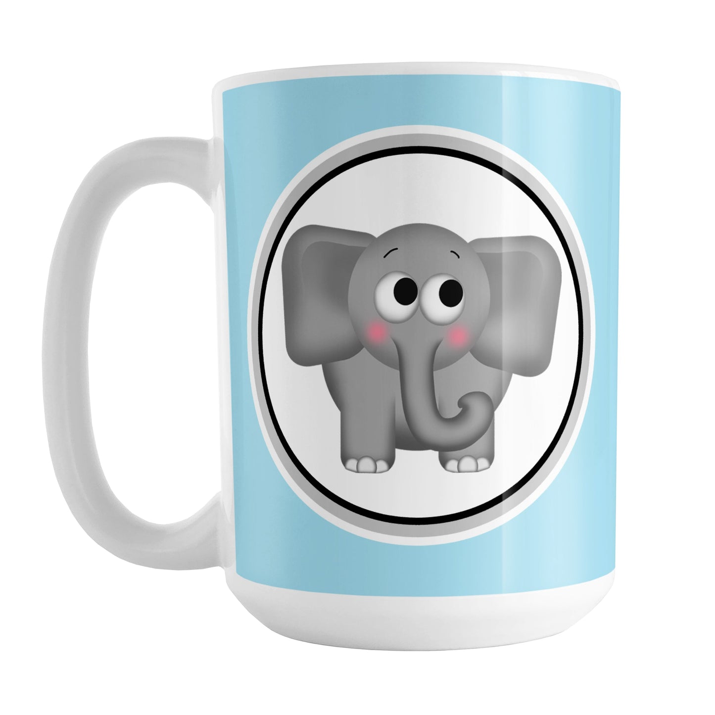 Adorable Light Blue Elephant Mug (15oz) at Amy's Coffee Mugs