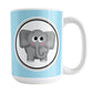 Adorable Light Blue Elephant Mug (15oz) at Amy's Coffee Mugs
