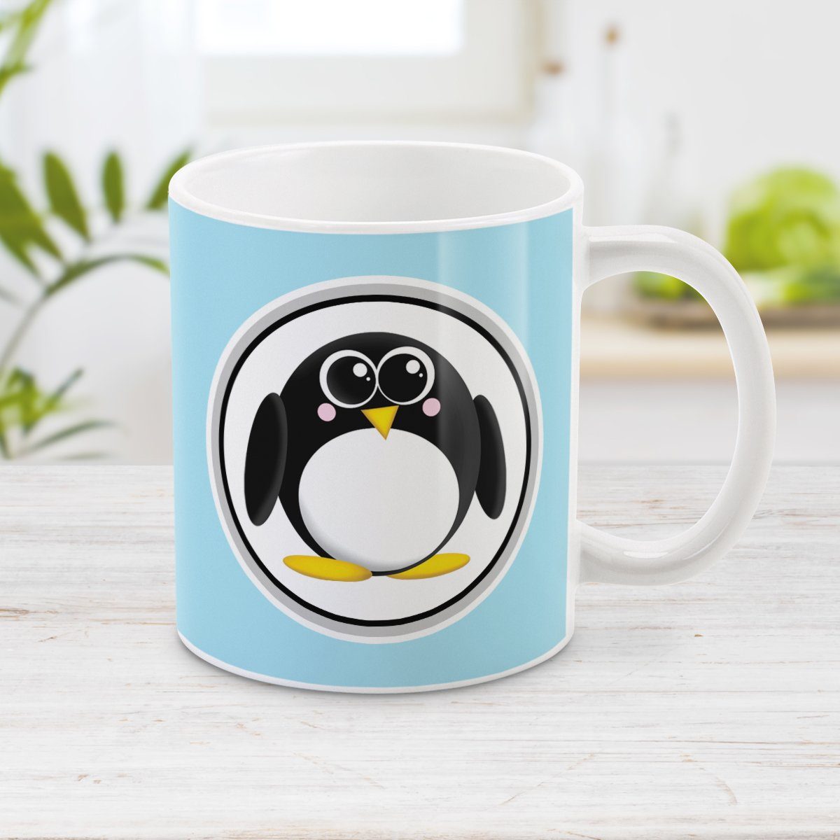 Blue Penguin Mug - Adorable Light Blue Penguin Mug at Amy's Coffee Mugs