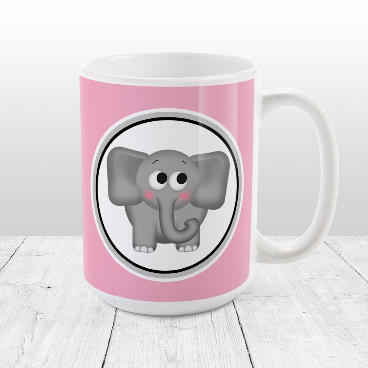 Adorable Pink Elephant Mug at Amy's Coffee Mugs