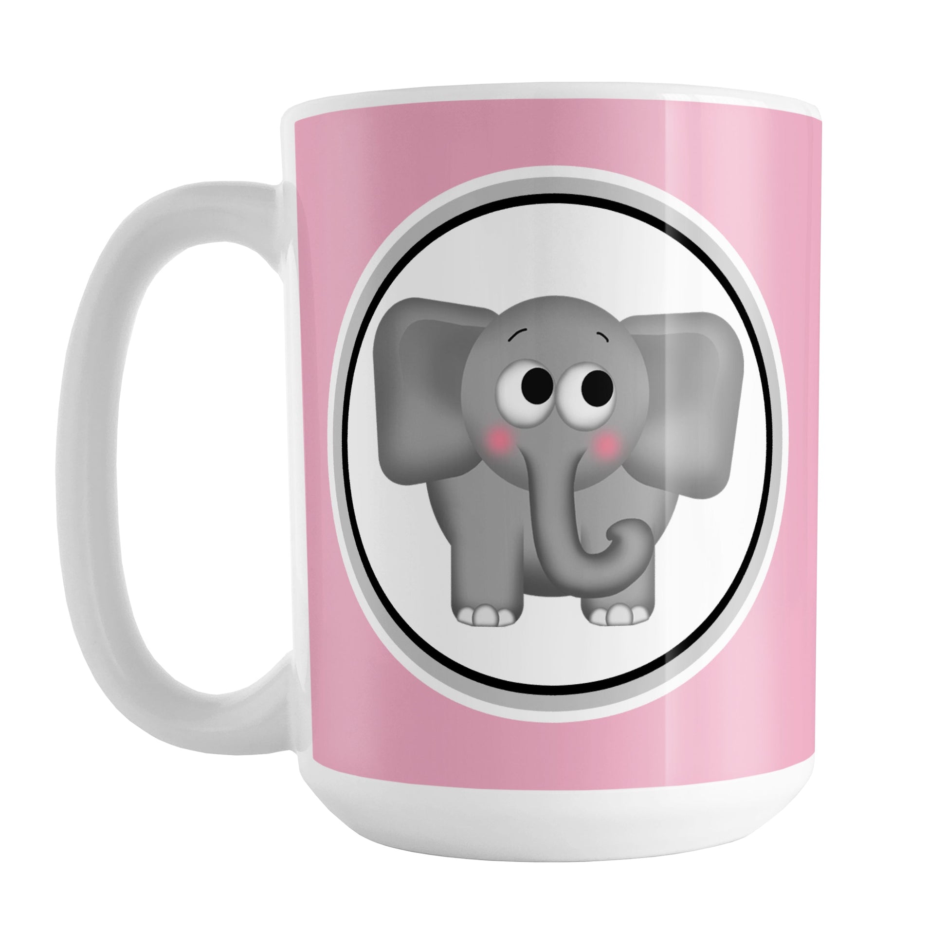 Adorable Pink Elephant Mug (15oz) at Amy's Coffee Mugs