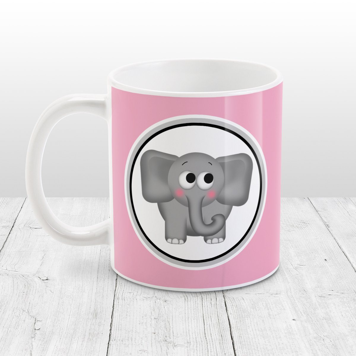 Adorable Pink Elephant Mug at Amy's Coffee Mugs