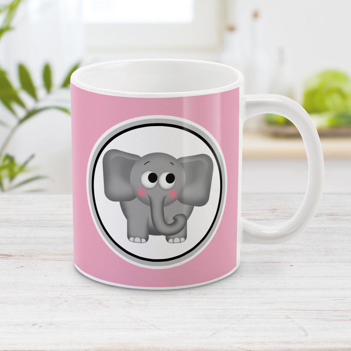 Adorable Pink Elephant Mug at Amy's Coffee Mugs