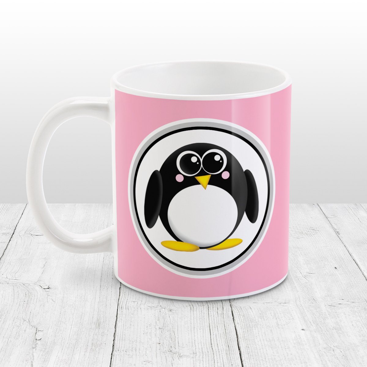 Adorable Penguin Pink Mug at Amy's Coffee Mugs