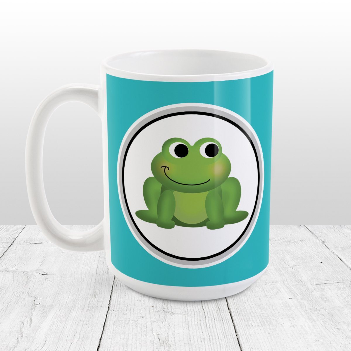 Adorable Turquoise Frog Mug at Amy's Coffee Mugs