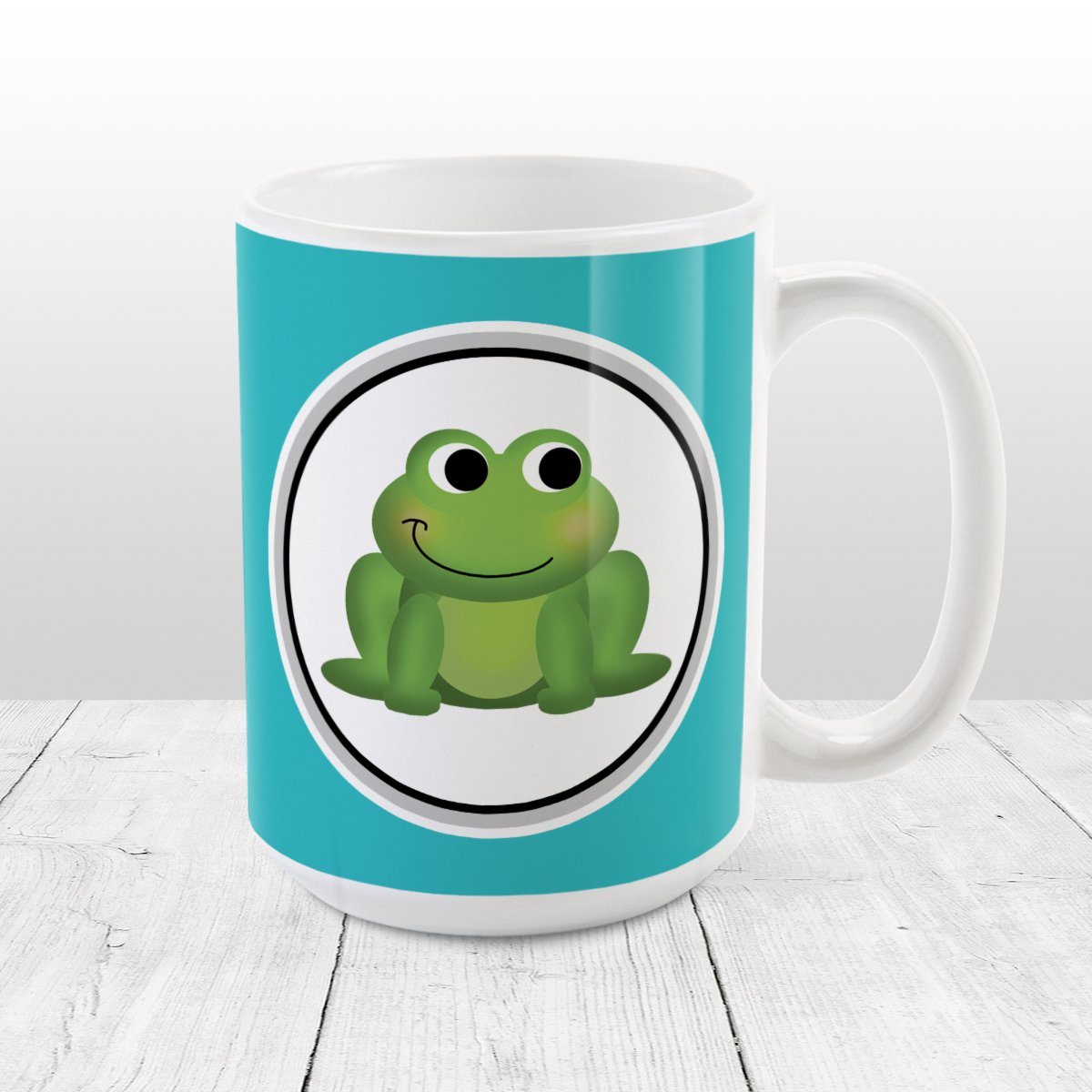 Adorable Turquoise Frog Mug at Amy's Coffee Mugs