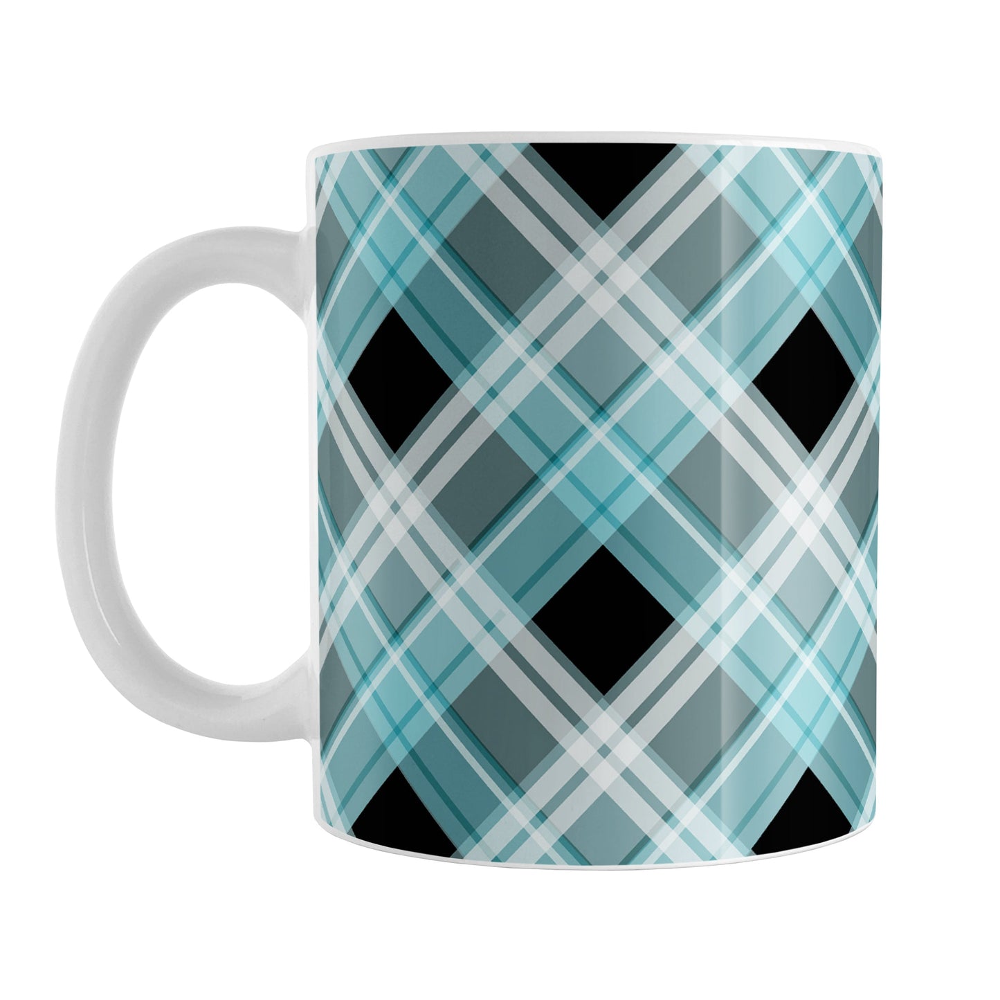 Alternative Turquoise Plaid Mug (11oz) at Amy's Coffee Mugs