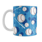 Baseball Themed Pattern - Blue Baseball Mug (11oz) at Amy's Coffee Mugs