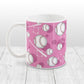 Baseball Themed Pattern Pink Mug at Amy's Coffee Mugs