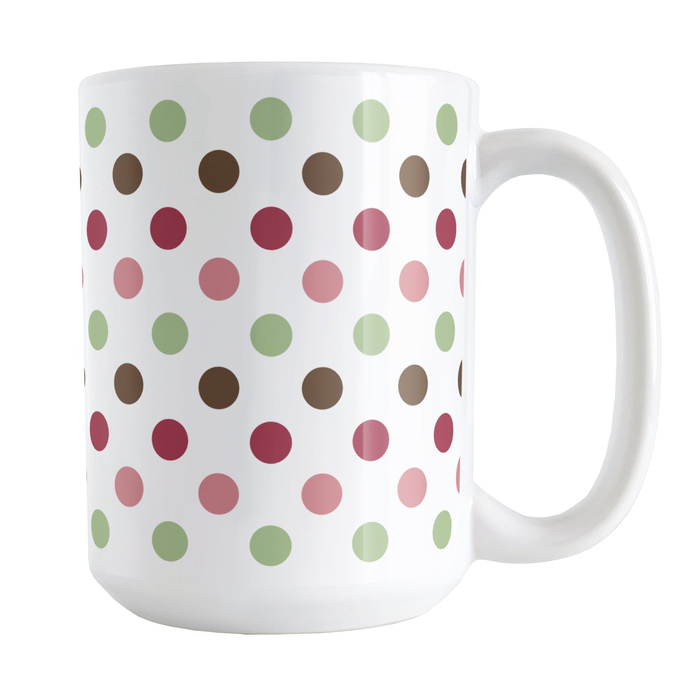 Berry Green Polka Dots Mug (15oz) at Amy's Coffee Mugs