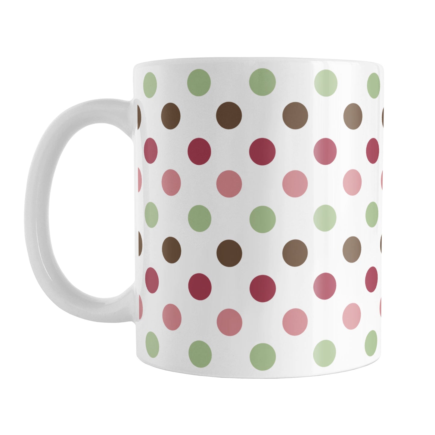 Berry Green Polka Dots Mug (11oz) at Amy's Coffee Mugs