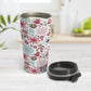 Berry Summer Flowers Travel Mug (15oz, stainless steel insulated) at Amy's Coffee Mugs
