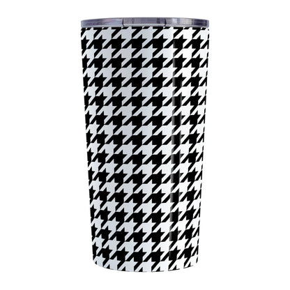 Black and White Houndstooth Tumbler Cup (20oz, stainless steel insulated) at Amy's Coffee Mugs
