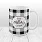 Black and White Personalized Buffalo Plaid Pattern Mug at Amy's Coffee Mugs