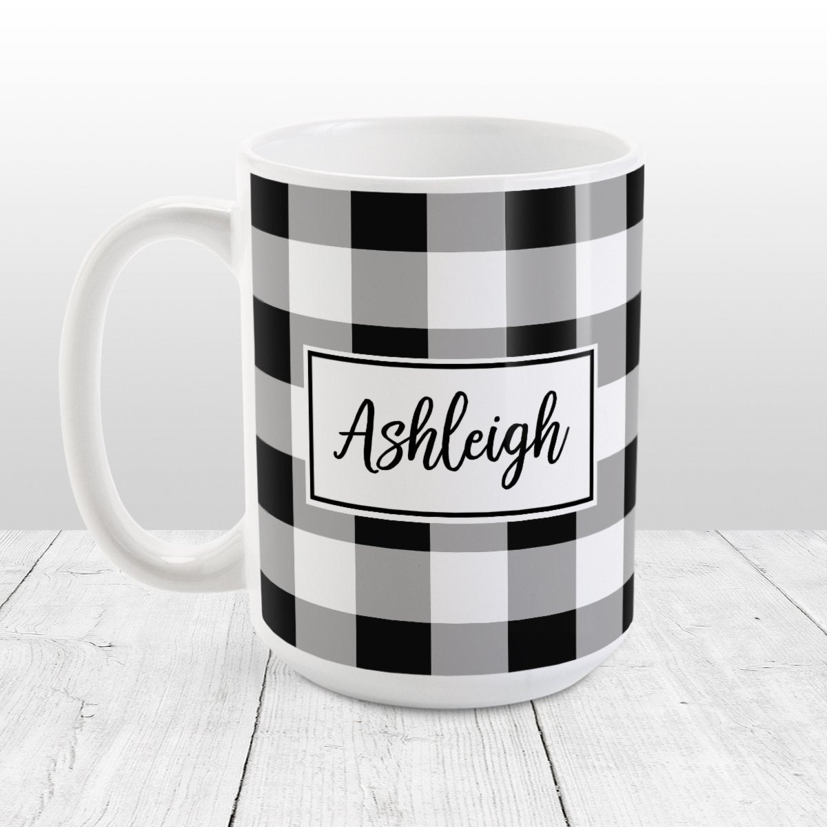 Trendy Script Name Personalized Coffee Mug 11 oz Black