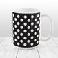 Black Polka Dot Pattern Mug at Amy's Coffee Mugs