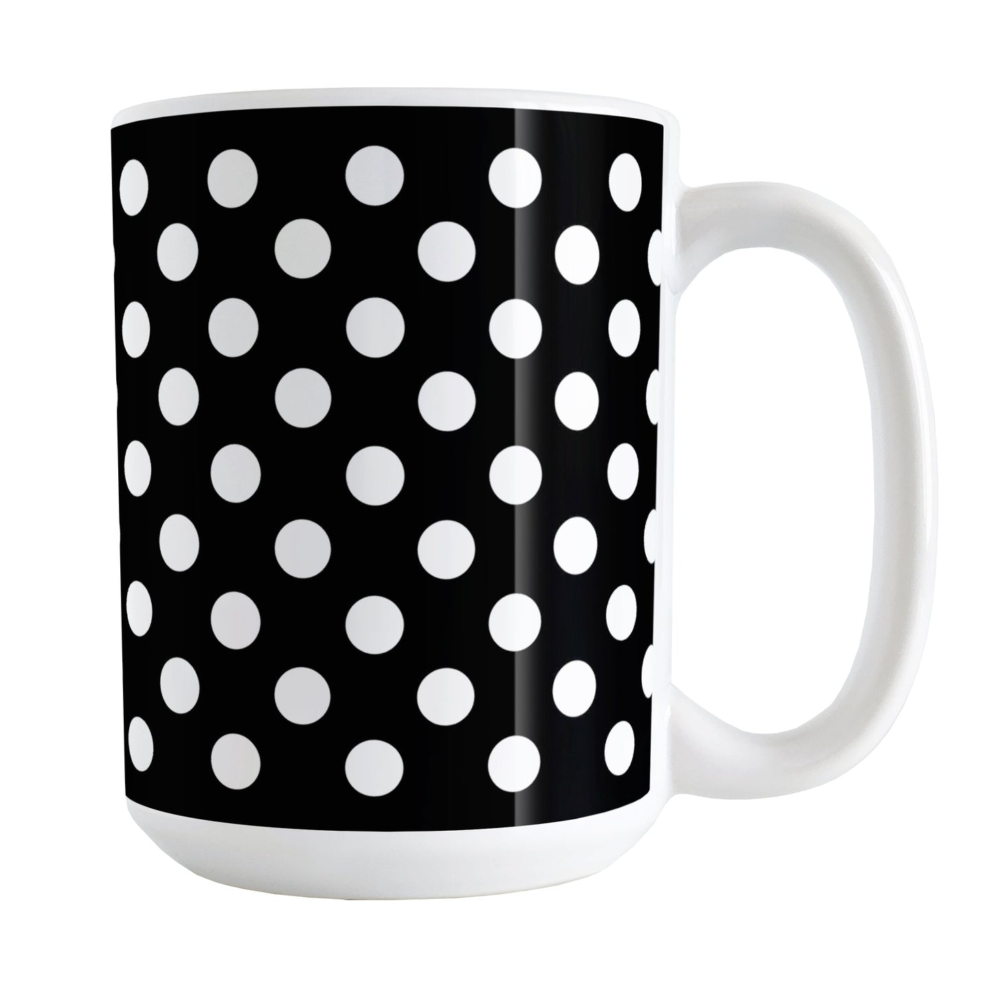 Black Polka Dot Mug (15oz) at Amy's Coffee Mugs