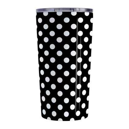 Black Polka Dot Tumbler Cup (20oz, stainless steel insulated) at Amy's Coffee Mugs
