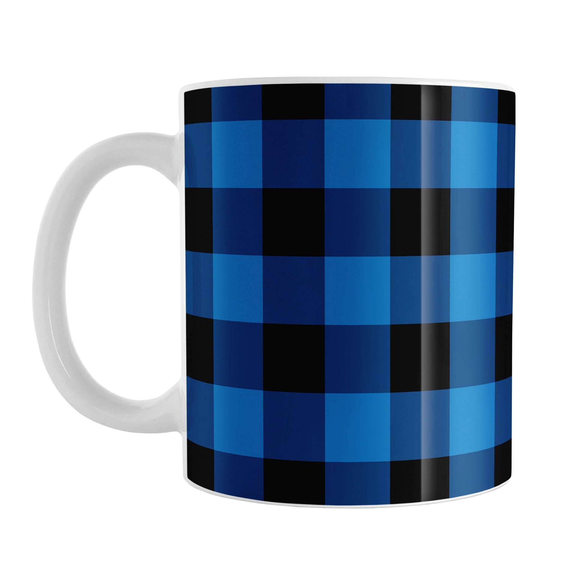 Blue and Black Buffalo Plaid Mug (11oz) at Amy's Coffee Mugs