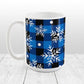 Blue and Black Buffalo Plaid Snowflake Mug (15oz) at Amy's Coffee Mugs