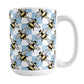 Blue Checkered Bee Mug (15oz) at Amy's Coffee Mugs
