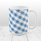Blue Gingham Pattern Mug at Amy's Coffee Mugs