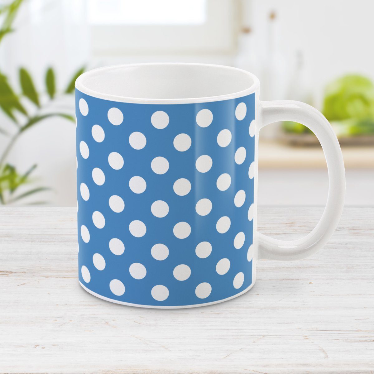 Blue Polka Dot Mug - Blue Polka Dot Pattern Mug at Amy's Coffee Mugs