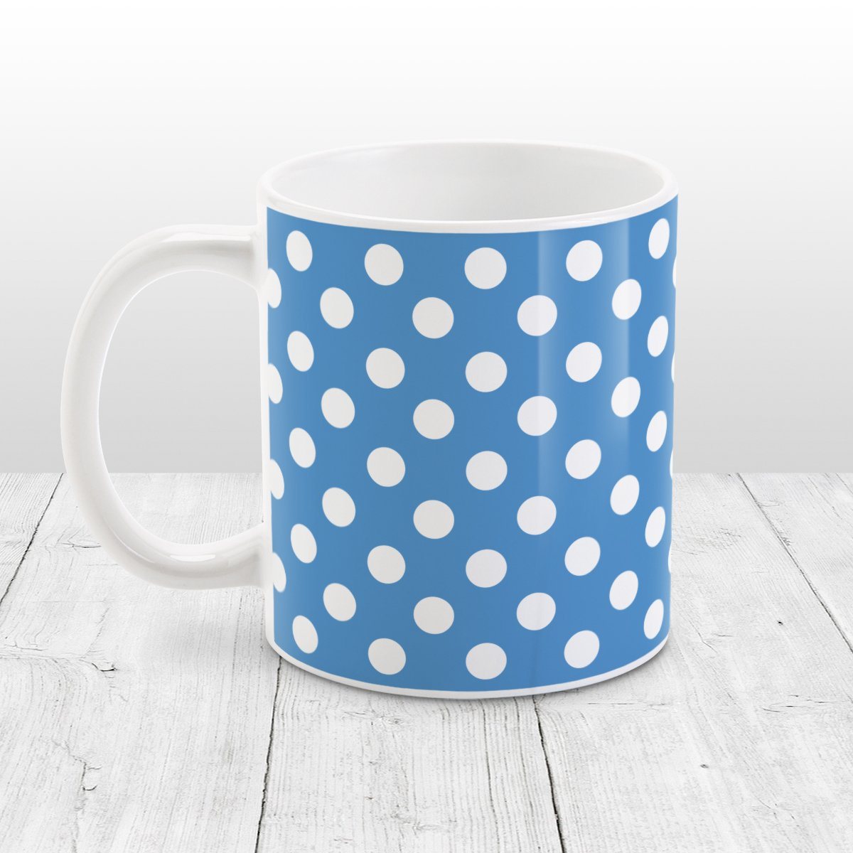 Blue Polka Dot Pattern Mug at Amy's Coffee Mugs