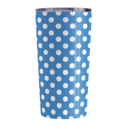 Blue Polka Dot Tumbler Cup (20oz, stainless steel insulated) at Amy's Coffee Mugs