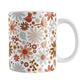 Boho Summer Flowers Mug (11oz) at Amy's Coffee Mugs. A ceramic coffee mug designed with flowers and leaves in soothing desert boho colors in a pretty floral pattern that wraps around the mug up to the handle.