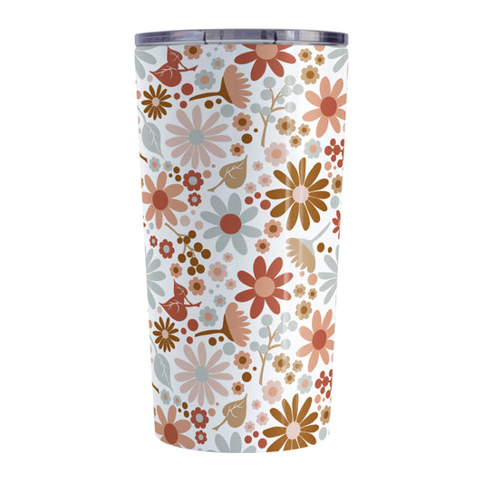 Boho Summer Flowers Tumbler Cup (20oz, stainless steel insulated) at Amy's Coffee Mugs