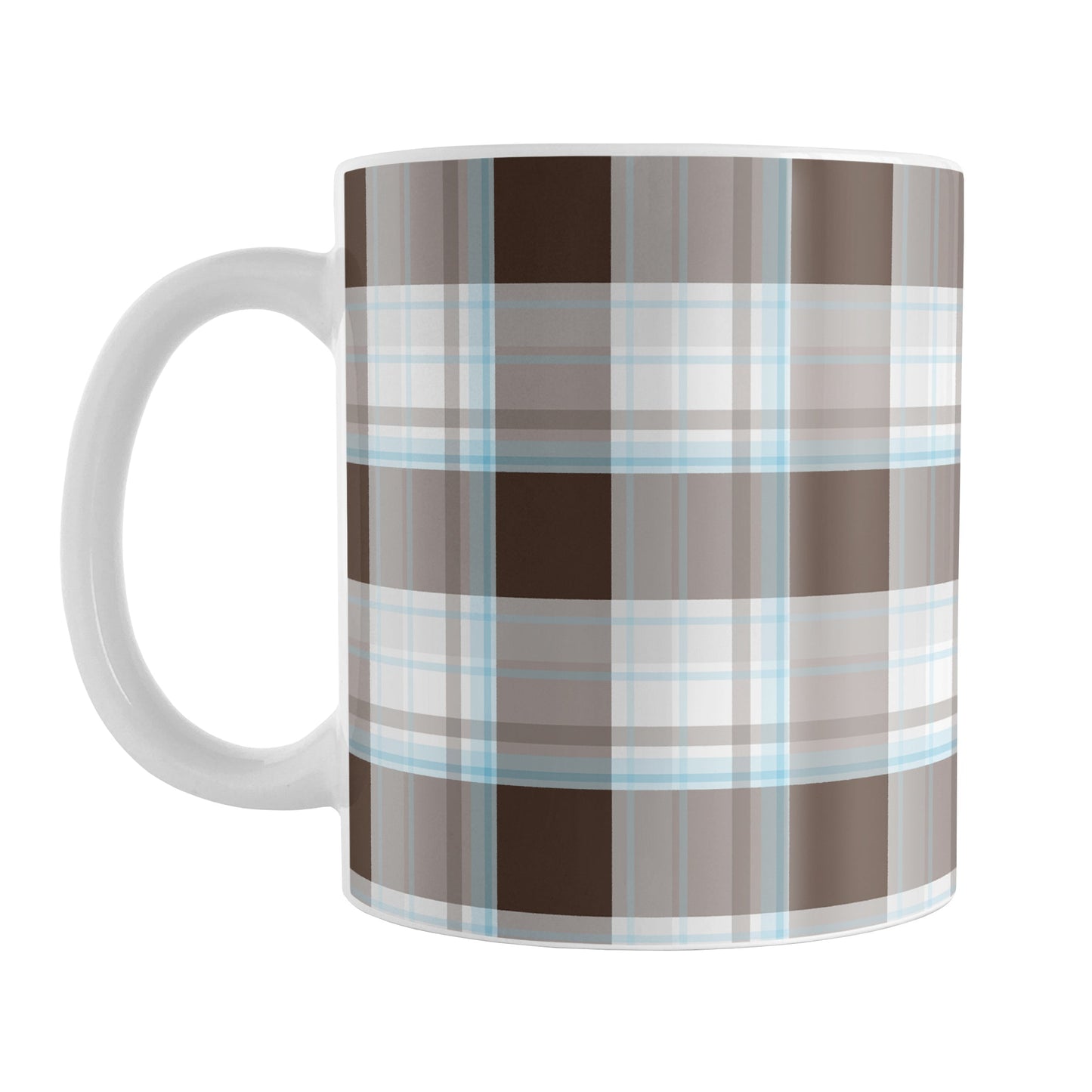 Brown Blue Plaid Mug (11oz) at Amy's Coffee Mugs