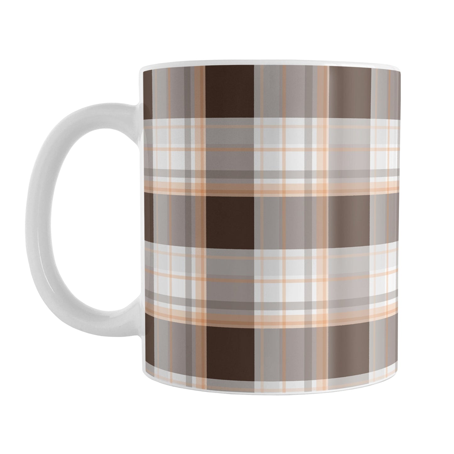 Brown Orange Plaid Mug (11oz) at Amy's Coffee Mugs